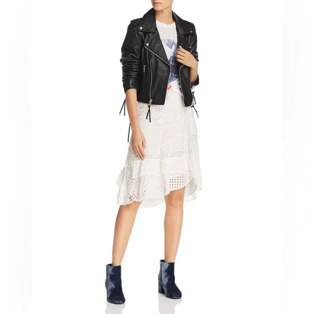 NWT Joie Eyelet High-Low Skirt size 8 porcelain
